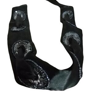 🎄Clearance 🎄Black Satin Belt with beads and sequins